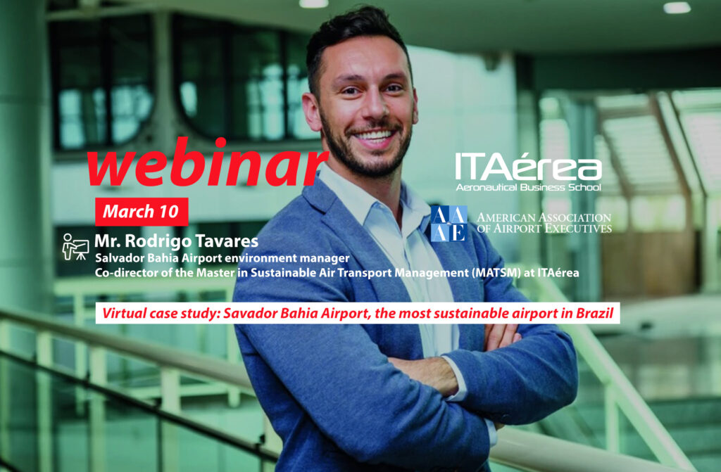 WEBINAR 10 marzo Rodrigo Tavares 1024x671 - ITAérea delivers a virtual conference on sustainable airport management for the American Association of Airport Executives (AAAE)