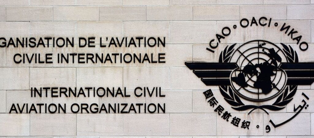ICAO logo on the facade of its headquarters